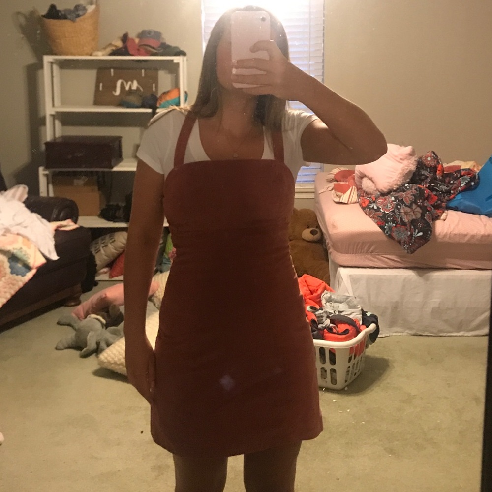 Rusty pink corduroy dress